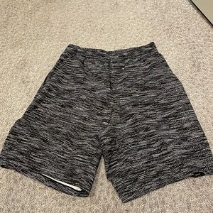 Black patterned Lululemon shorts